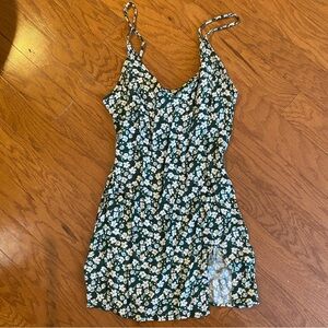 Reformation Green Floral Mini Dress